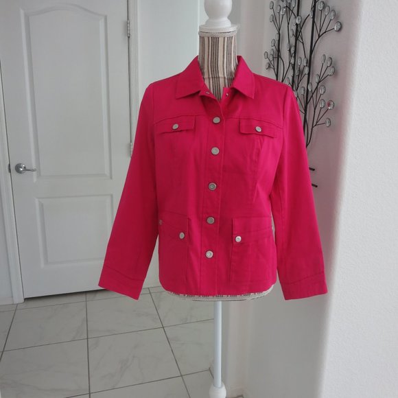Laura Ashley Jackets & Blazers - Ashley Pink Jacket Fully Lined Snap Front